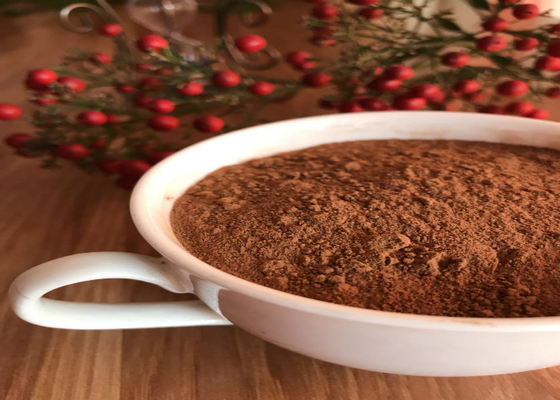 Polvo de cacao sin azucarar sano de Brown oscuro, polvo de cacao que cuece alcalizado